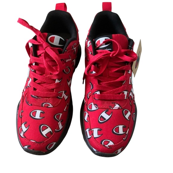 Champion men’s 93Eighteen repeat c logo shoes men’s sz 12 red and black - Picture 1 of 7